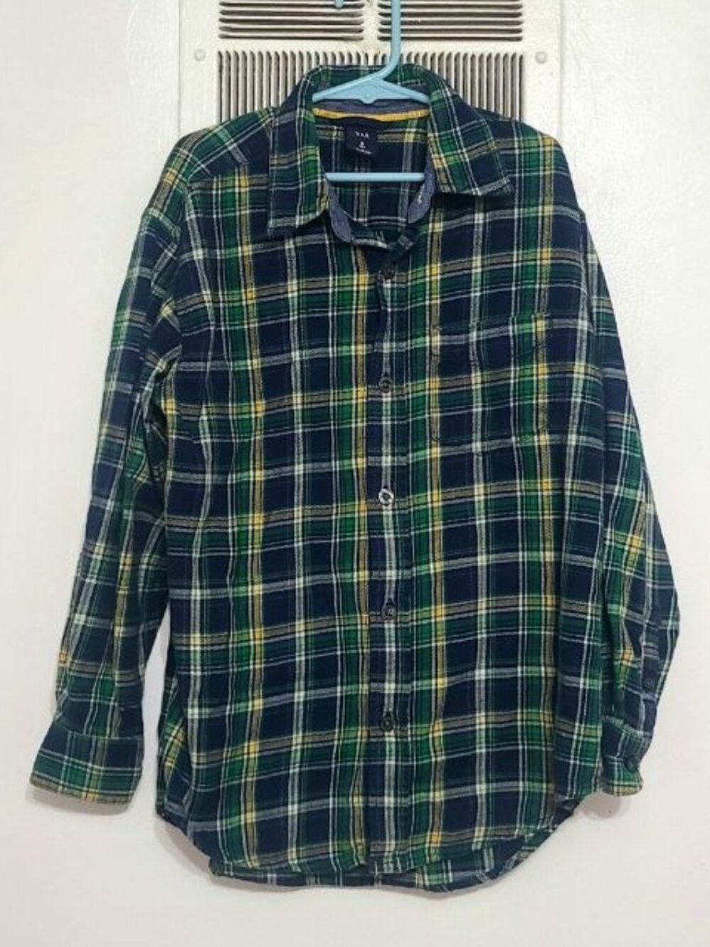 GAP Kids Plaid Flannel Button‑Up Shirt